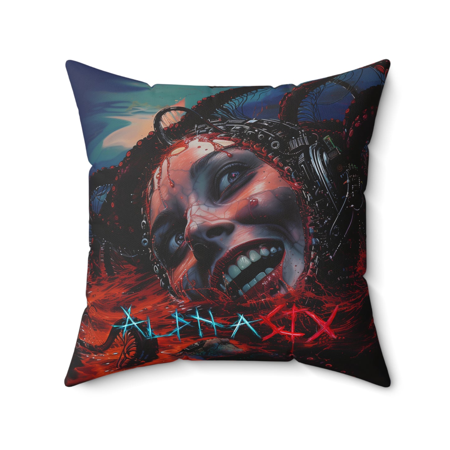 AlphaSix "Orphan! Tether to the Mother" (Faux Suede Square Pillow)