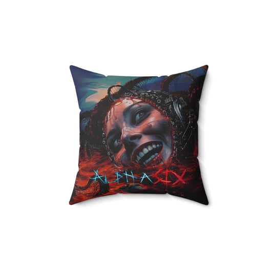 AlphaSix "Orphan! Tether to the Mother" (Faux Suede Square Pillow)